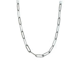 Silver Paperclip Chain Necklace - 16"