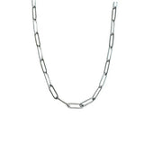 Silver Paperclip Chain Necklace - 16"
