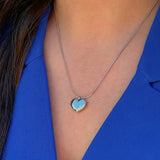 Silver Snake Chain with Small Heart Charm Necklace