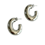 Silver Wide C - Shape Earring