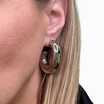 Silver Wide C - Shape Earring