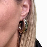 Silver Wide C - Shape Earring