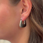 Silver Wide U - Shape Hoop