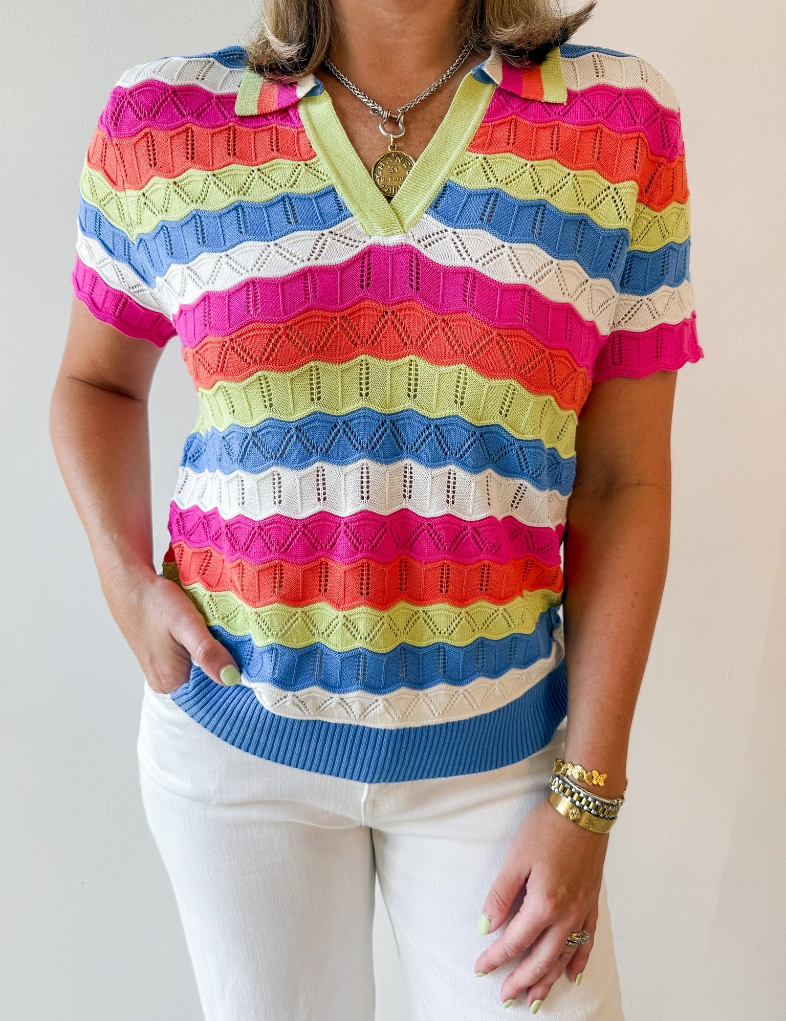 Sky Collared Sweater Knit Top