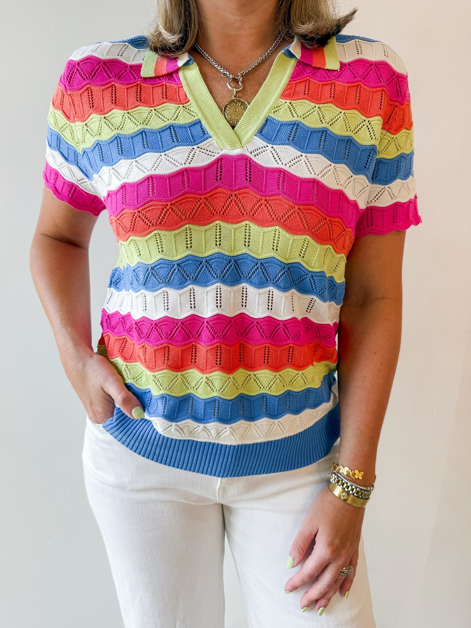 Sky Collared Sweater Knit Top