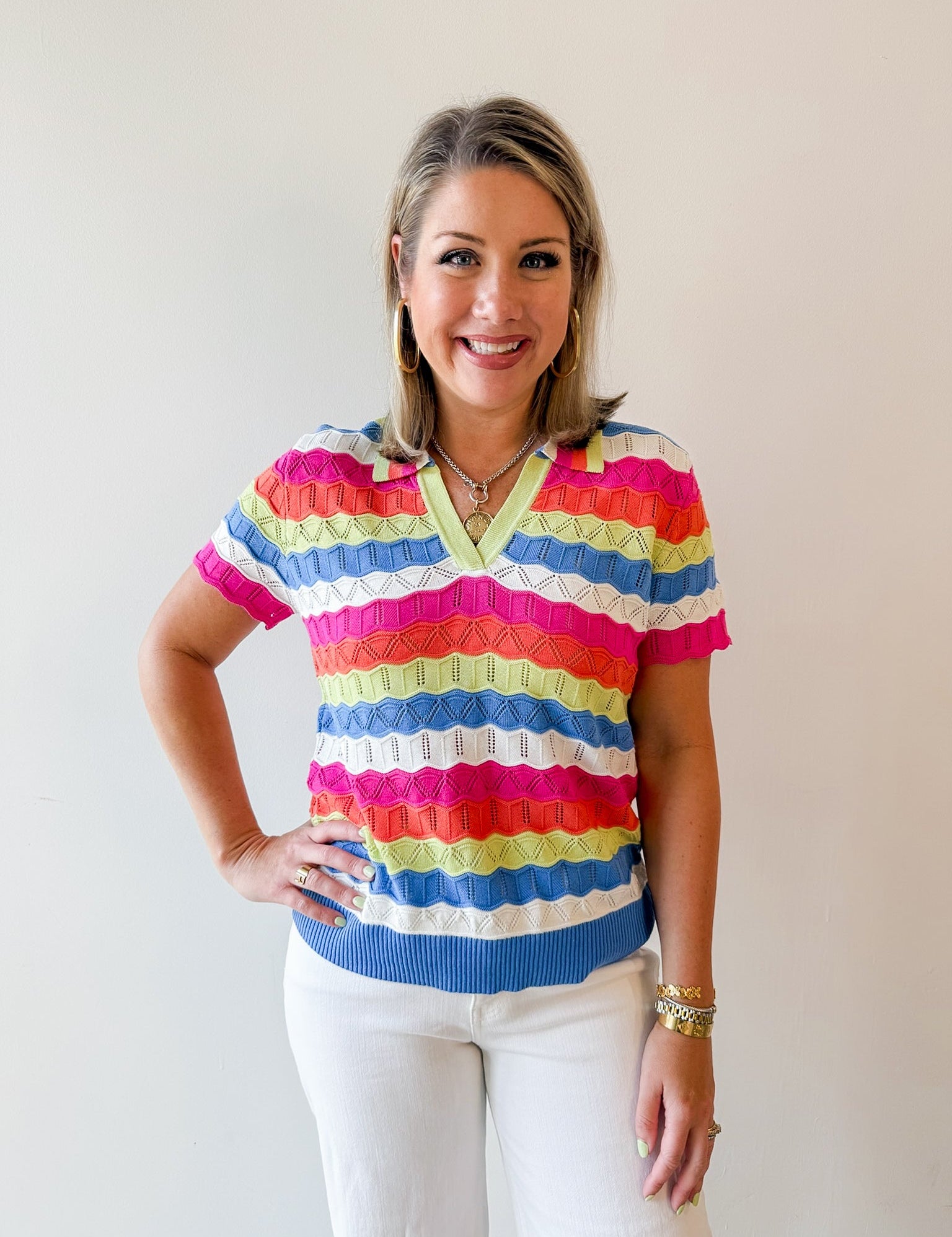 Sky Collared Sweater Knit Top