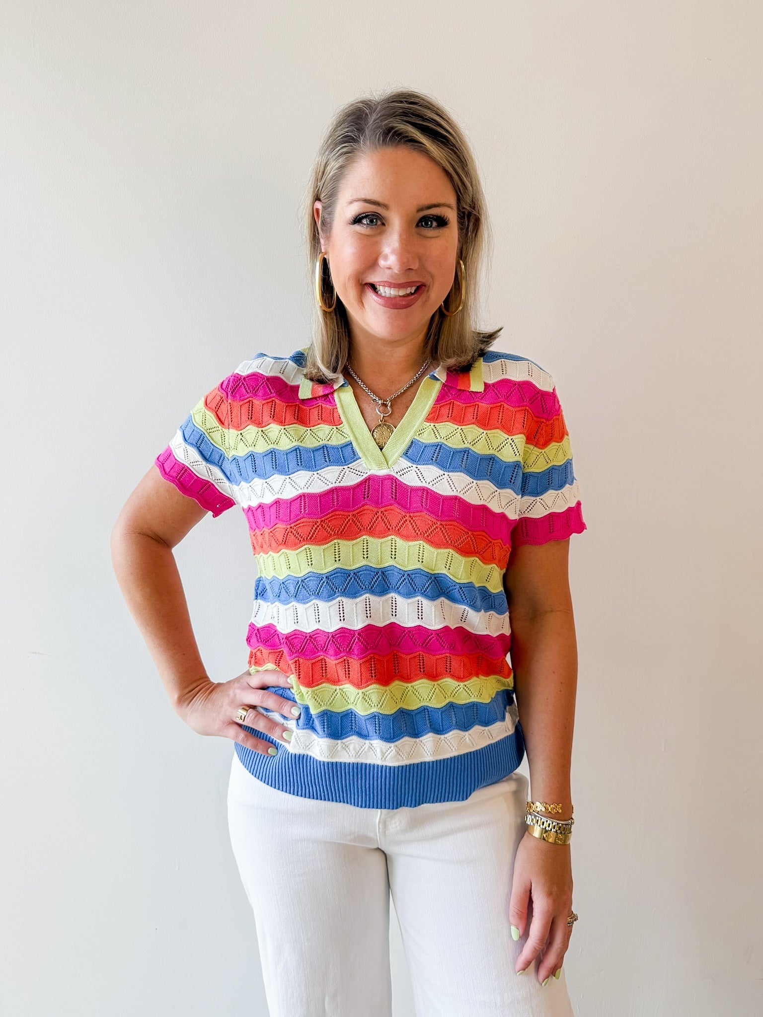 Sky Collared Sweater Knit Top