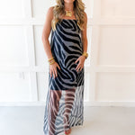 Sleeveless Sheer Maxi Dress - Black