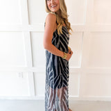 Sleeveless Sheer Maxi Dress - Black