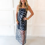 Sleeveless Sheer Maxi Dress - Black