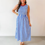 Sleeveless Striped Midi Dress