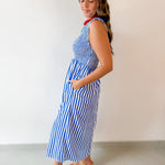 Sleeveless Striped Midi Dress