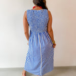 Sleeveless Striped Midi Dress