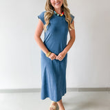 Slit Detail Knit T- Shirt Dress