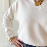 Soft Fine Ribbed Sweater - White