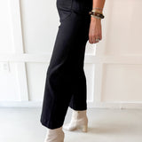 Soft Washed Wide Leg Pants - Black