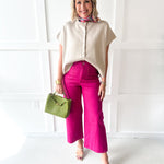 Soft washed wide leg pants - Hot Pink