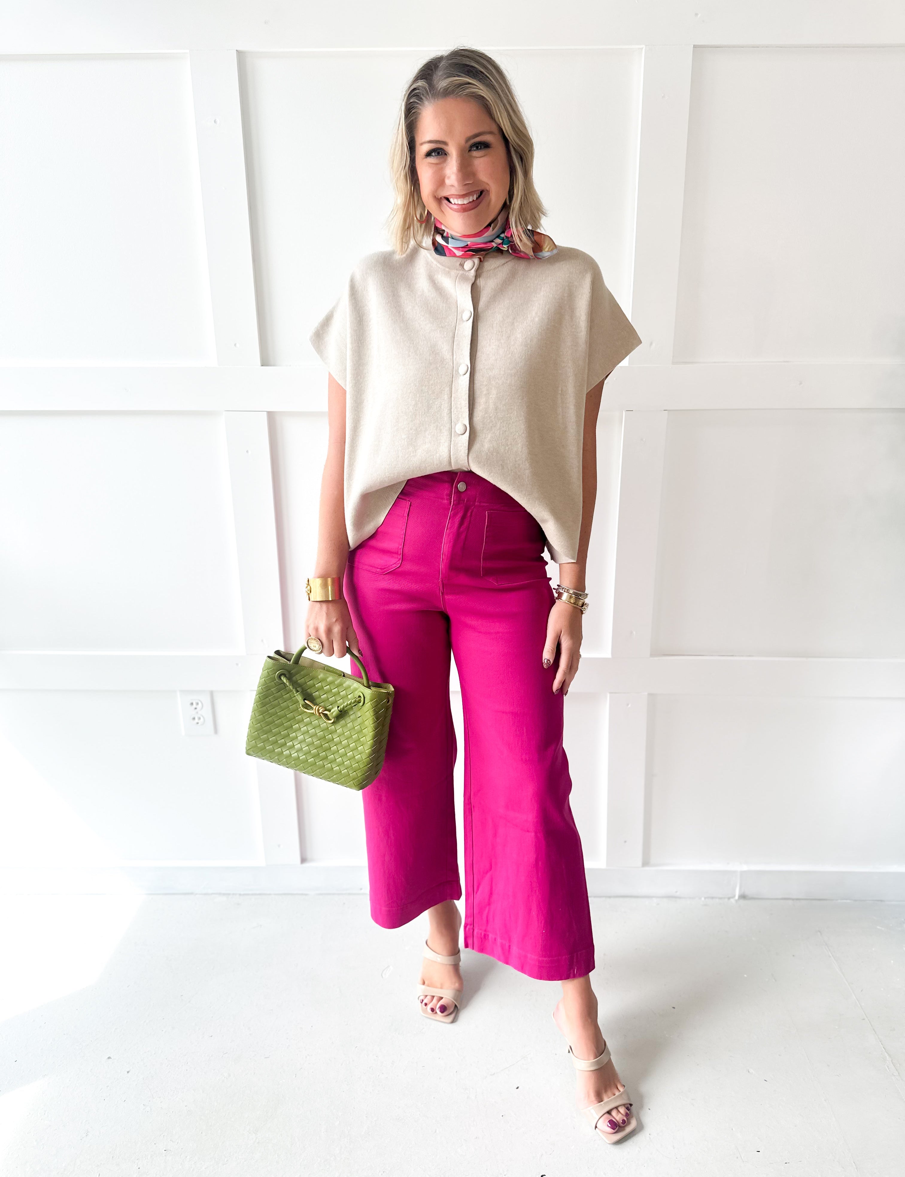 Soft washed wide leg pants - Hot Pink