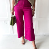 Soft washed wide leg pants - Hot Pink