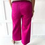Soft washed wide leg pants - Hot Pink