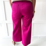 Soft washed wide leg pants - Hot Pink