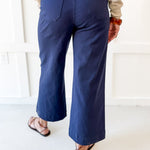 Soft Washed Wide Leg Pants -Navy