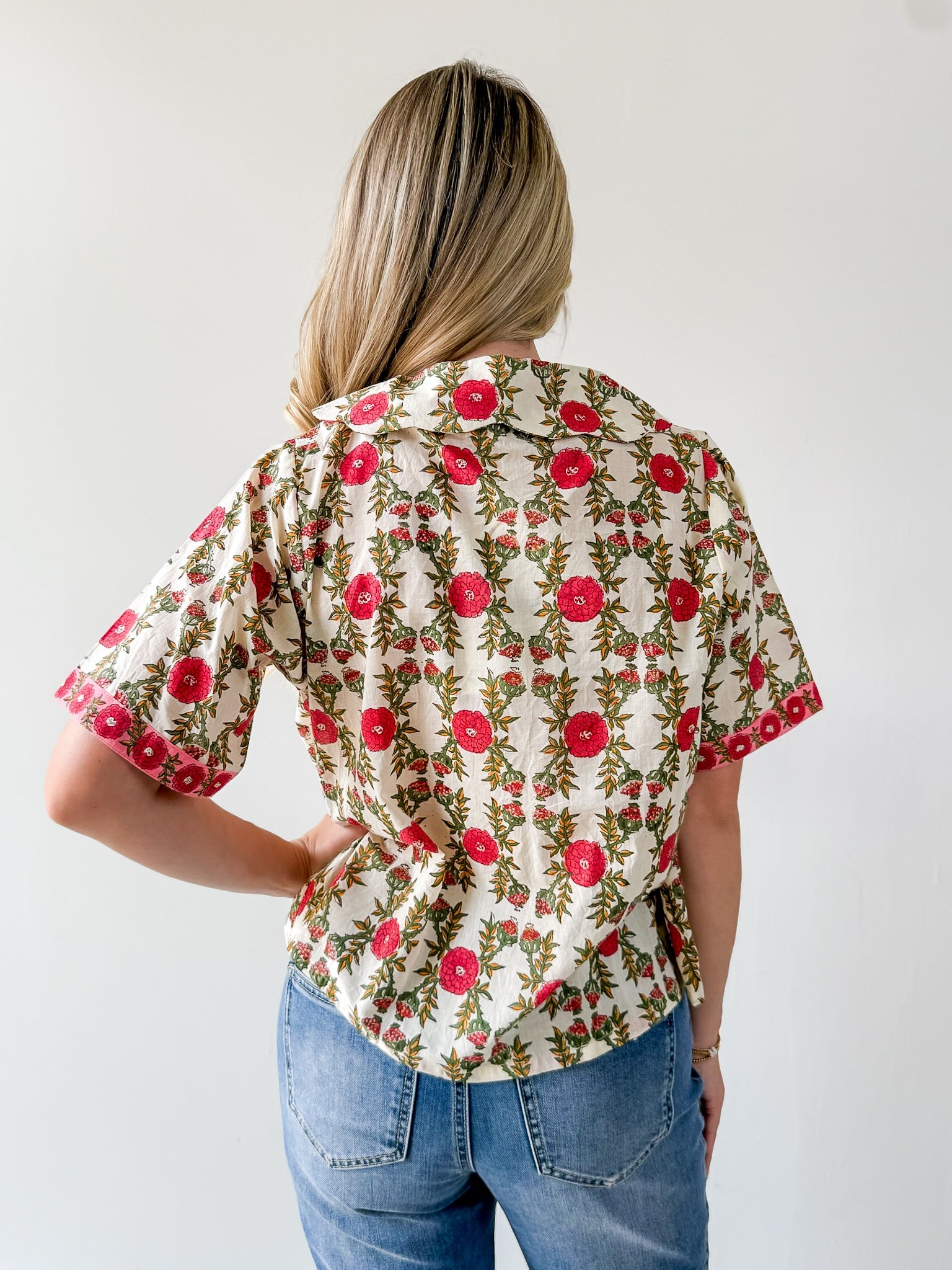 Solana Cream Print Top
