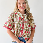 Solana Cream Print Top