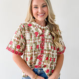 Solana Cream Print Top