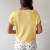 Solid Cap Sleeve Knit top with Lace Trim Hem