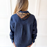 Solid Long-Sleeved Shirt - Dark Denim