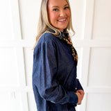 Solid Long-Sleeved Shirt - Dark Denim