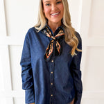 Solid Long-Sleeved Shirt - Dark Denim