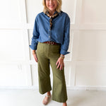Solid Long-Sleeved Shirt - Denim