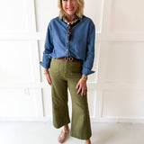 Solid Long-Sleeved Shirt - Denim