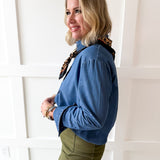 Solid Long-Sleeved Shirt - Denim