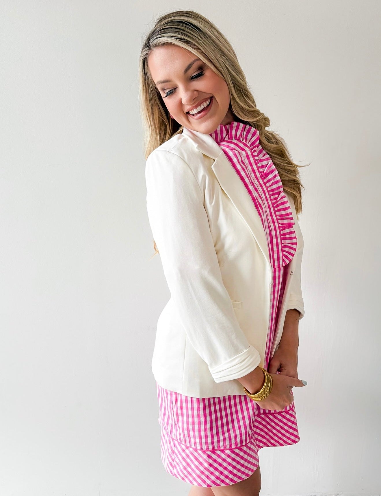 Solid Open Blazer - Cream
