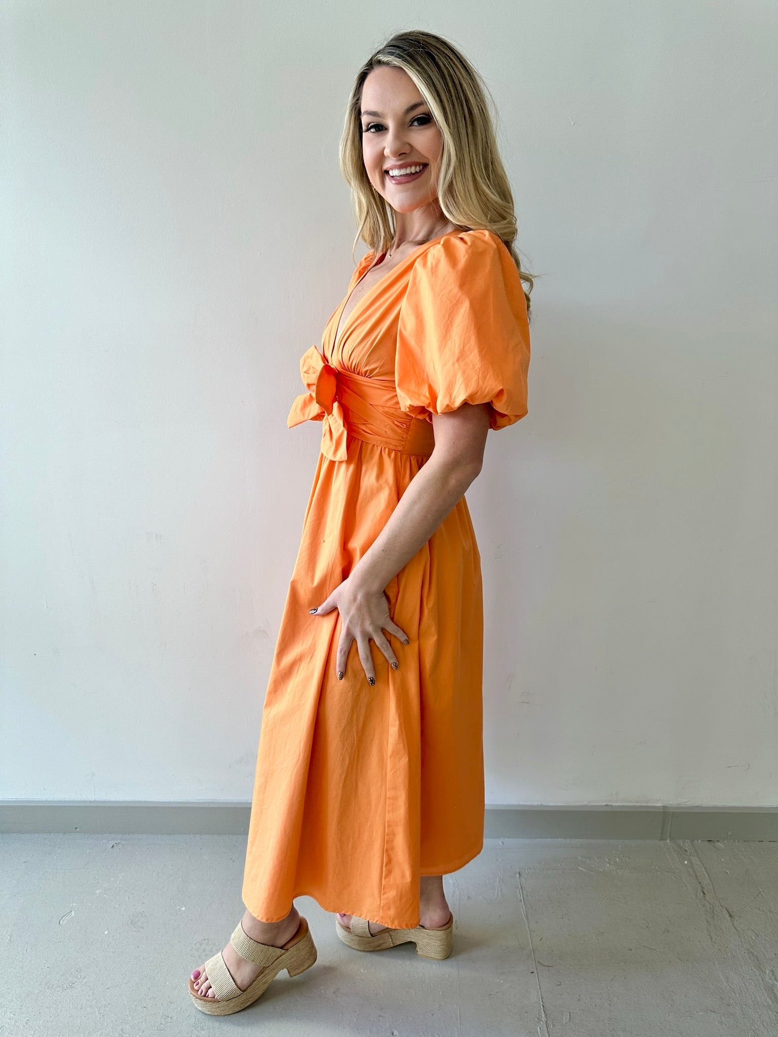 Sophia Waist Tie Midi Dress