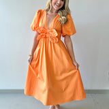 Sophia Waist Tie Midi Dress