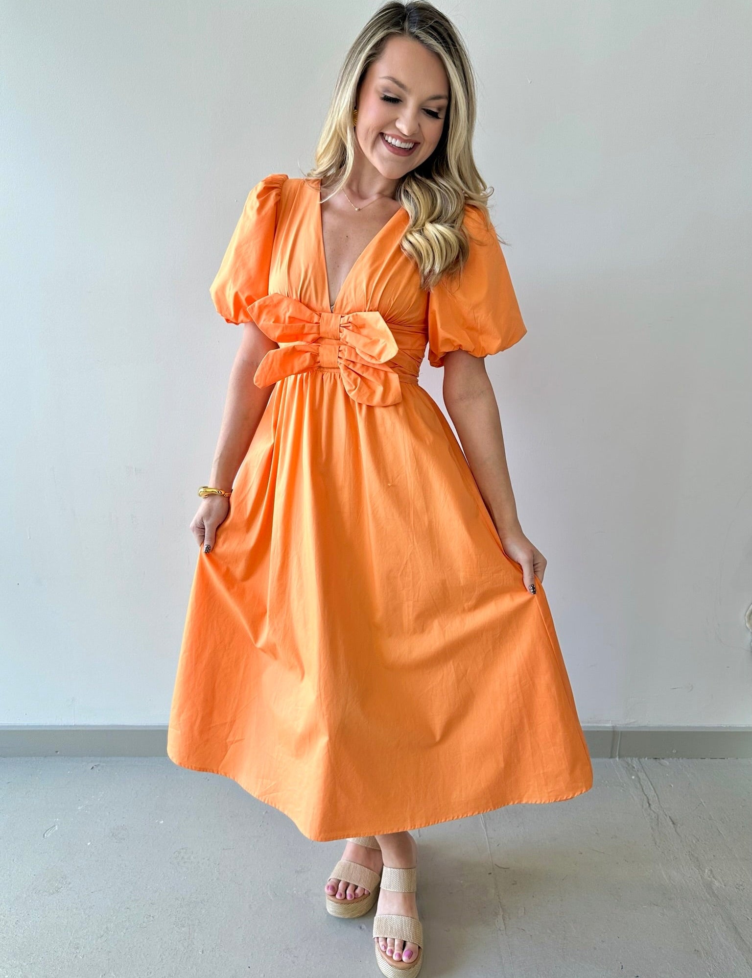 Sophia Waist Tie Midi Dress