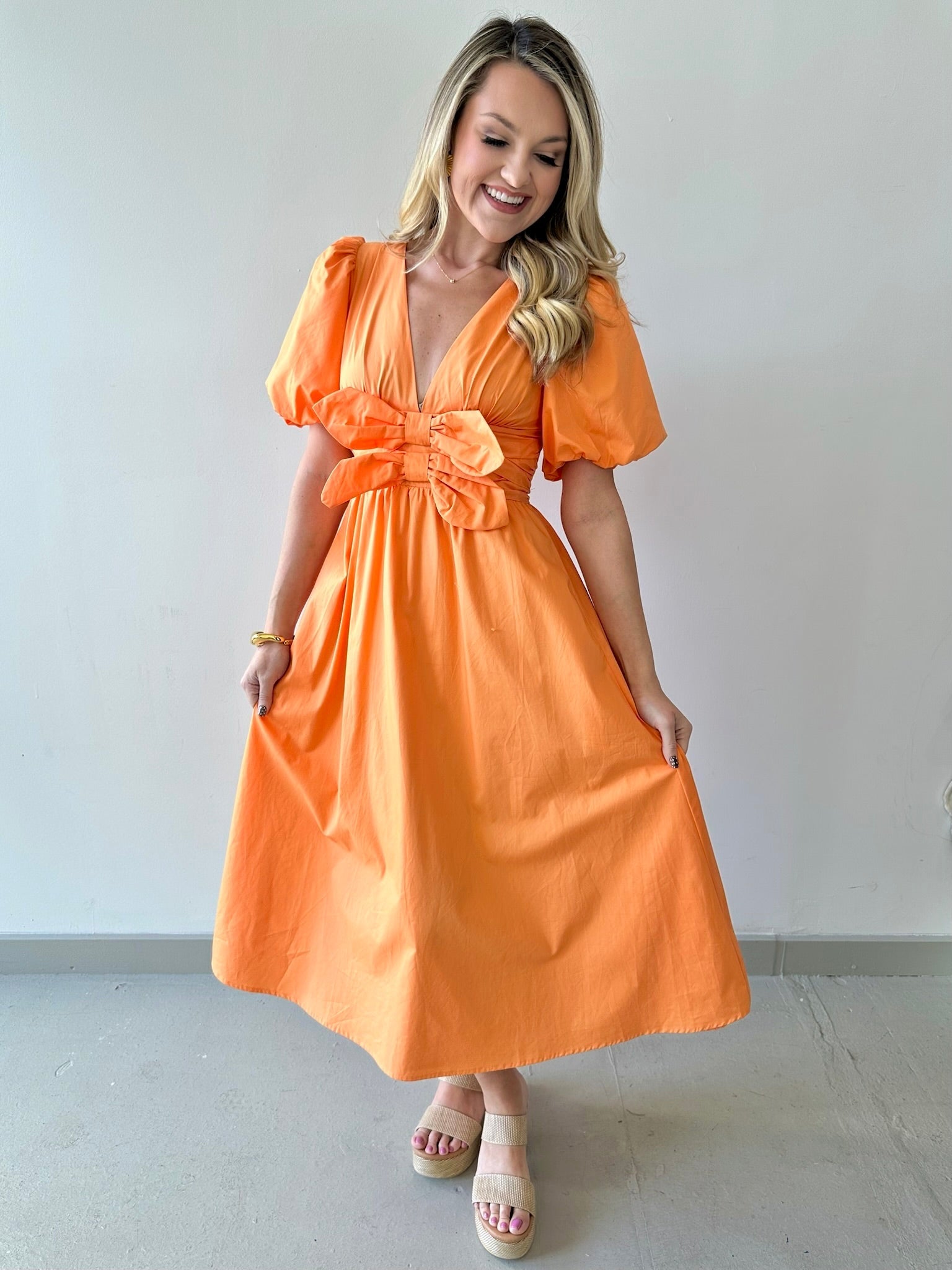 Sophia Waist Tie Midi Dress