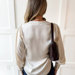 Split Neck Blouse - Ecru