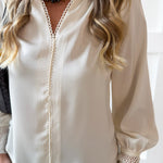 Split Neck Blouse - Ecru