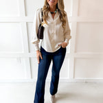 Split Neck Blouse - Ecru