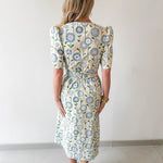 Spring Floral tie Waist Midi Dress