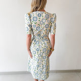 Spring Floral tie Waist Midi Dress