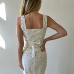 Square Neck Fruit Print Mini Dress