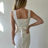 Square Neck Fruit Print Mini Dress