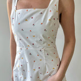 Square Neck Fruit Print Mini Dress
