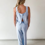 Square Neck Linen Top & Pants Set